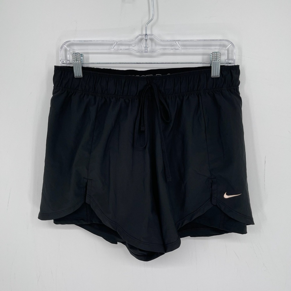Nike Women's Black Training Flex Essential 2-in-1 Running Athletic Shorts Size L